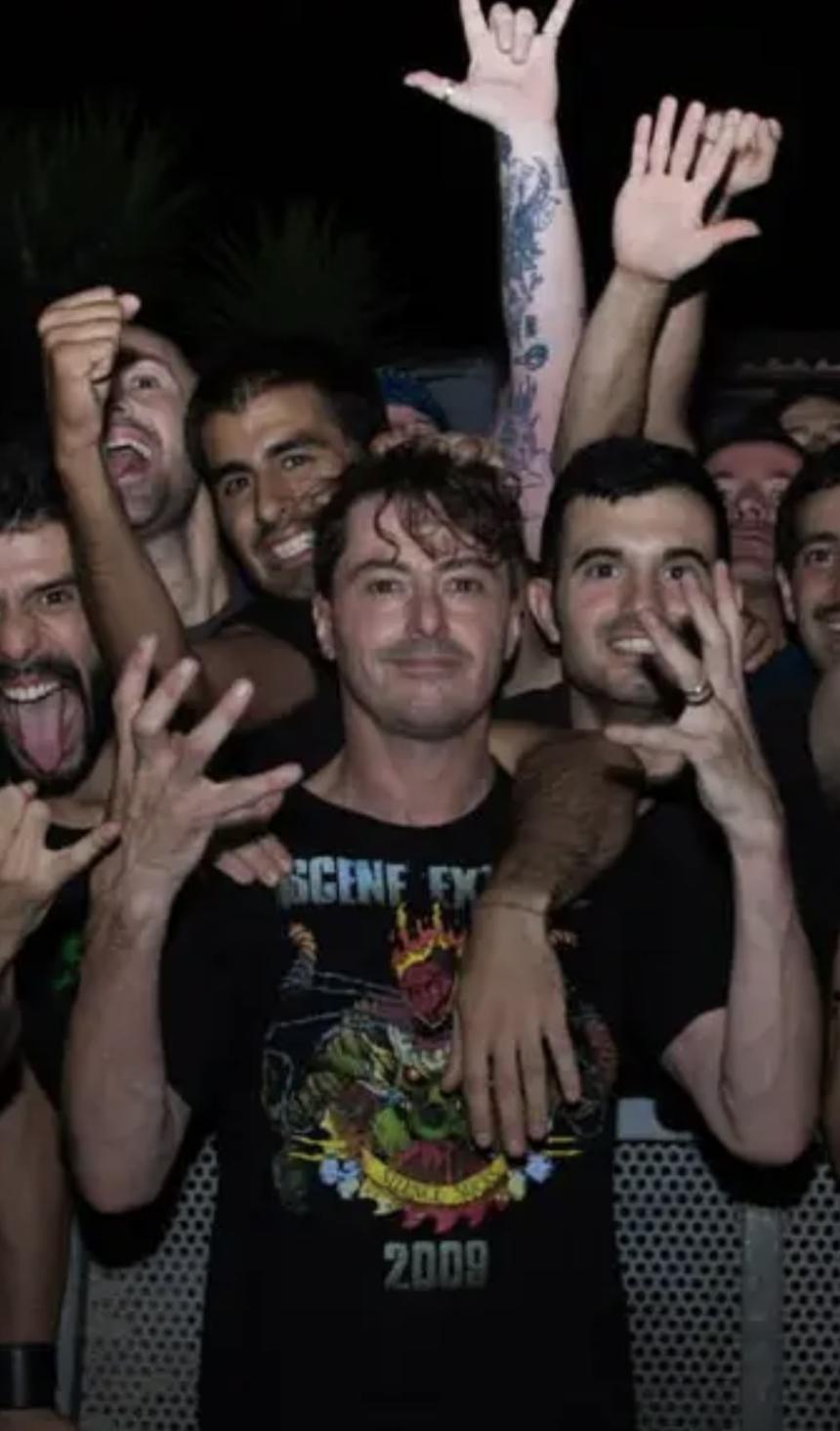 Mitch Harris with fans at a Napalm Death show — TourFlip founder